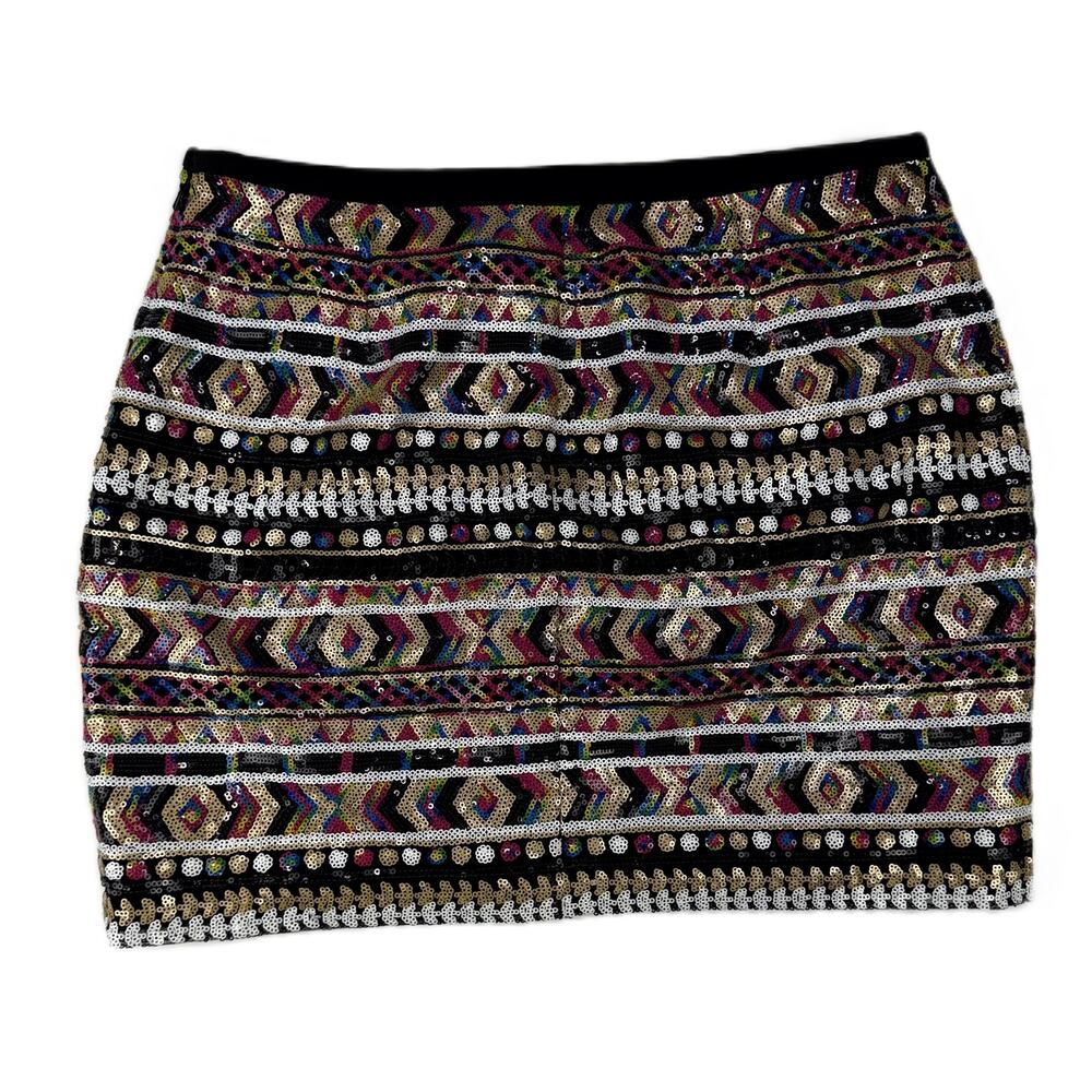 GUESS Sequin Skirt  M vibrant geometric patterns.  mix of colors for a bold look - Picture 2 of 10